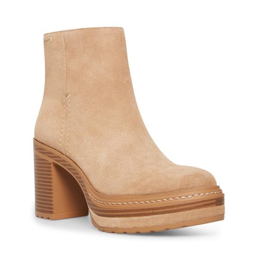 Steve Madden - SHANIYA SAND SUEDE Block Heel Bootie